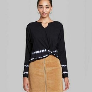 Wild Fable, Black Tie Dye Shirt, Medium